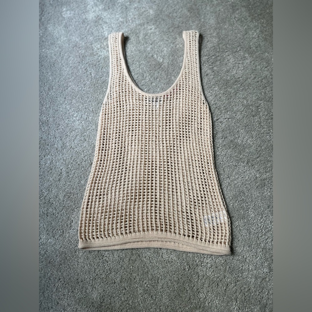 Open-Knit Neutral Tank Top - Women's Summer Layering Tank